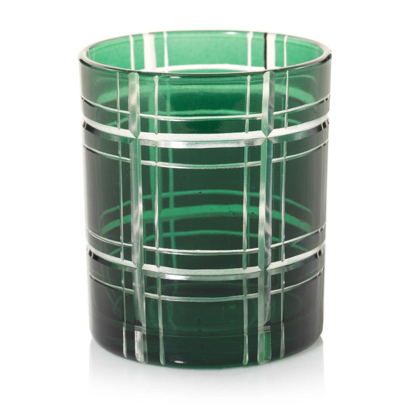 Votive Holder Green Plaid - Candle Store